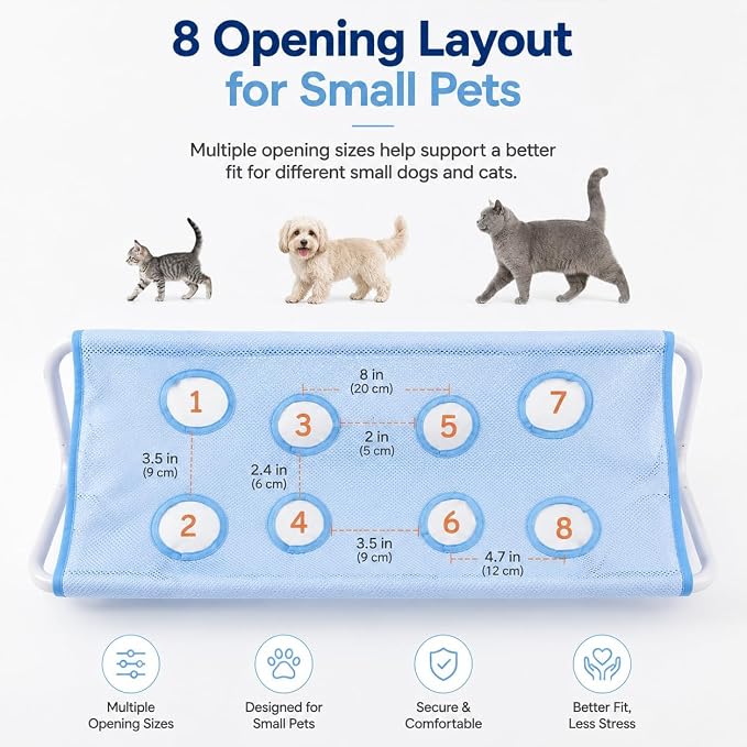 Dog Bath Rack, Foldable Pet Shower Grooming Stand with Mesh Hammock, Portable Dog Bath Table for Shower and Nail Care, Stable Frame Support for Puppies Cats and Small Breeds, Grey