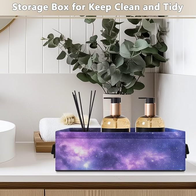 Galaxy Toilet Paper Basket for Organizing Toilet Paper Rolls, Decorative Bathroom Storage Basket for Countertop Toilet Tank Topper Baskets Home Decor Bathroom Accessories