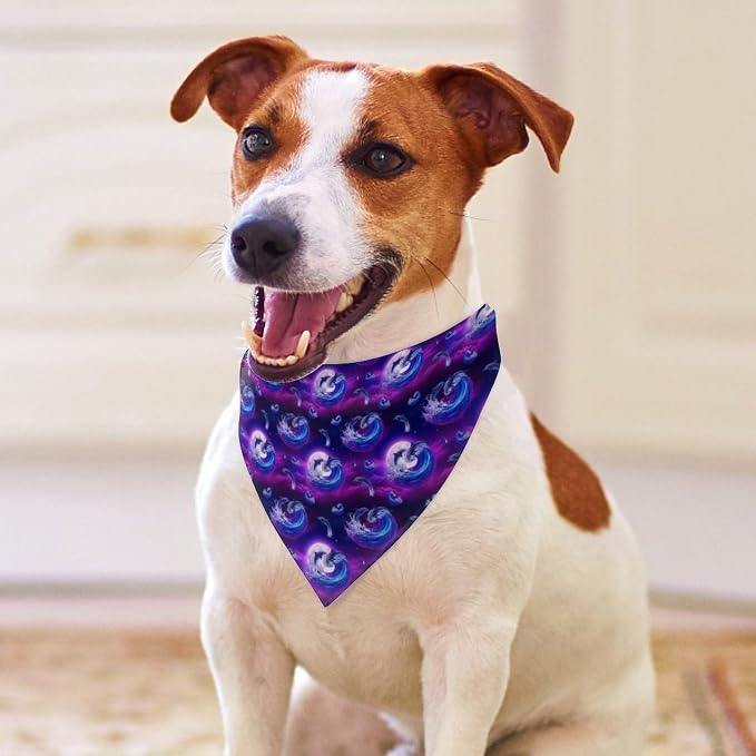 Washable Portable Pet Scarf Dolphin Printed for Small to Large Dogs Travel, Wedding Party, Daily Wear, Ultra Soft Fashion Scarves