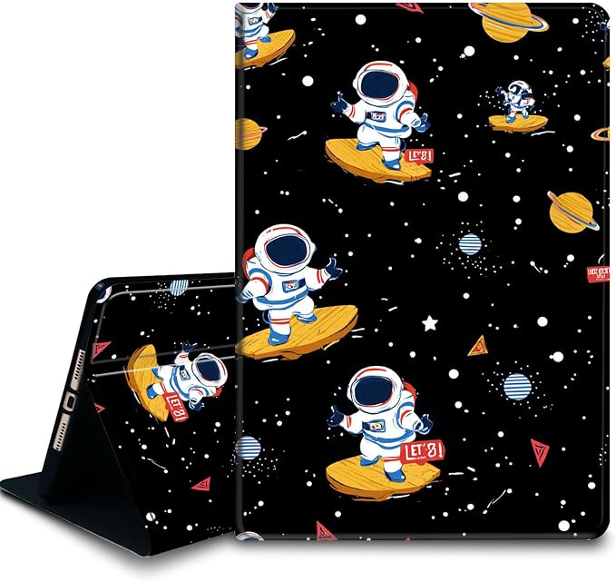 Bxgolkgd Tablet Case for Samsung Galaxy Tab A 10.1 Inch 2019(SM-T510/T515/T517),Shockproof Stand Cover with Heat Dissipation,Auto Wake/Sleep Function,Astronaut Skateboard Space Planet