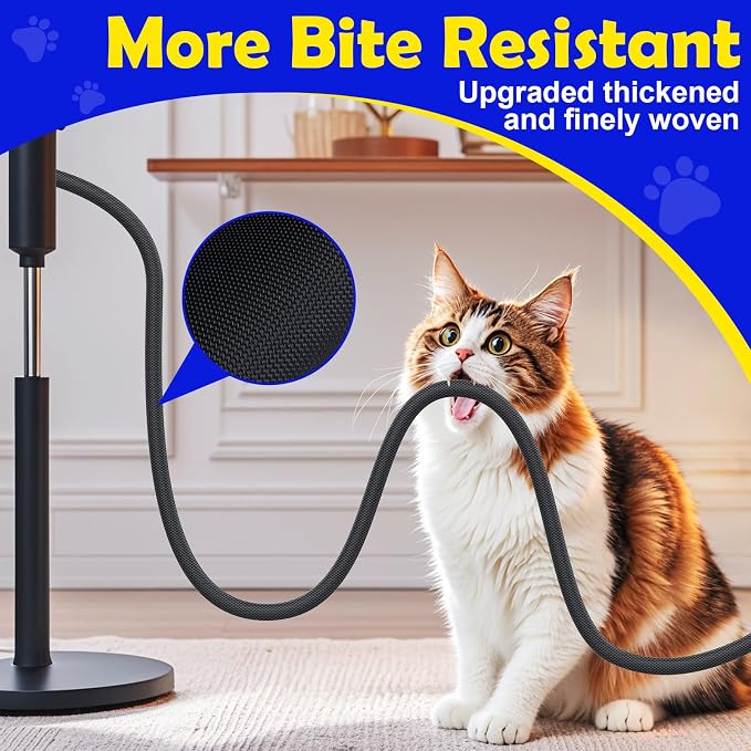 UOMTFAI Cord Protector from Pets No Chew 3/8” 10ft Cable Sleeve Black | Wire Protector, Cord Sleeve, Cord Management for HDMI, Charging Cable, USB