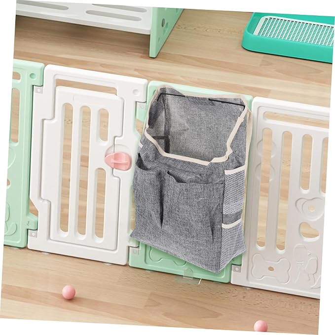 Pet Storage Pouch Breathable Hanging Organizer for Toys and Food Household Accessory Grey Convenient and Safe for Pets Boys and Girls and Home Organization