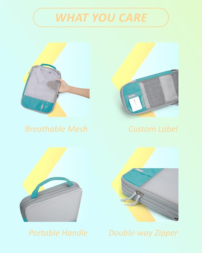 BAGSMART Compression Packing Cubes for Travel Essentials | 14 Set /6 Set /4 Set/2 Set, Lightweight, Durable