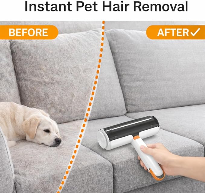 Pet Hair Remover for Furniture, Reusable Pet Hair Removal Tool, Self Cleaning Fur Remover for Couch, Carpet, Rugs, Bedding & Car Seats, Dog & Cat Hair Remover
