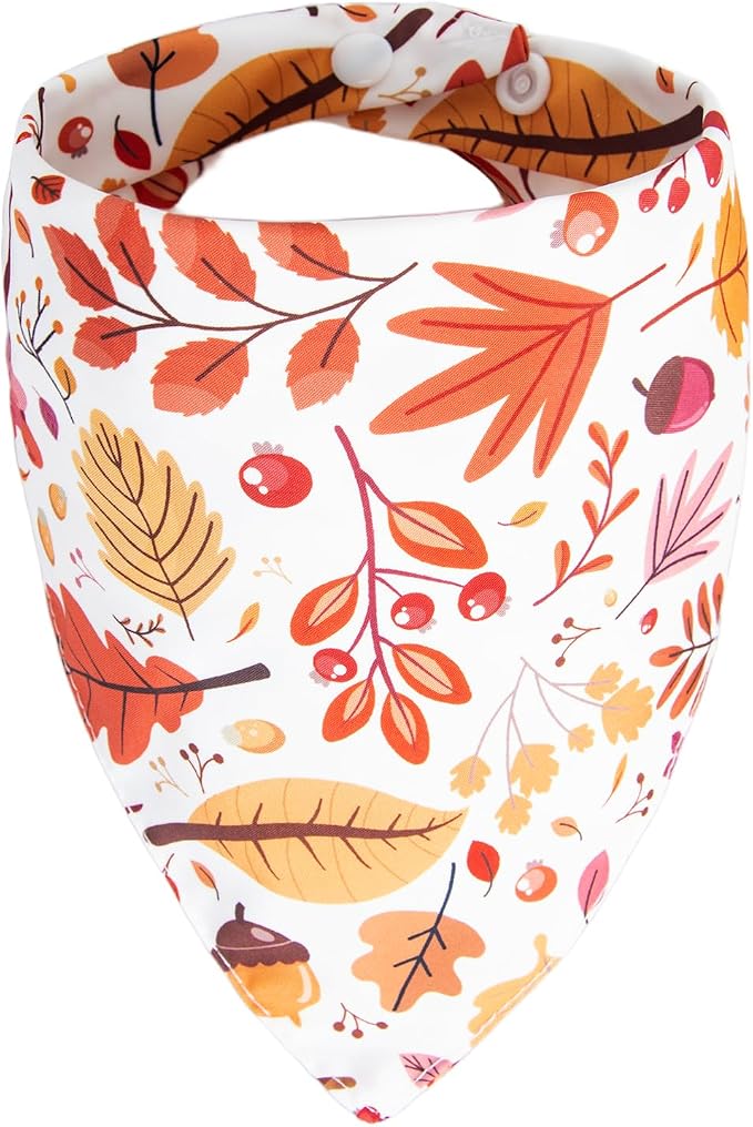 Fall Dog Bandana Colorful Autumn Leaf Theme, X-Large Pets 75-150lbs