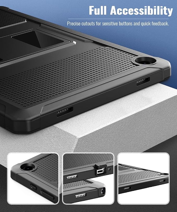 MoKo Shockproof Case Fit Samsung Galaxy Tab A9+ / A9 Plus 11 Inch, Black | Full Body Rugged Stand Back Cover with Built-in Screen Protector for Galaxy Tab A9+/ A9 Plus Tablet