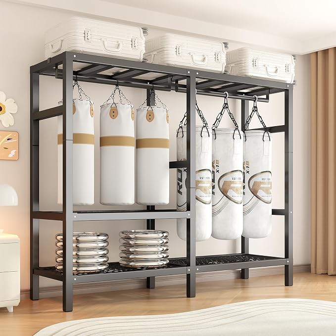 49.2in Heavy Duty Portable Closet with Cover, 1500lbs Foldable Covered Metal Clothing Wardrobe Closet System, Heavy Duty Garment Rack for Hanging Clothes, for Bedroom, Apartment, Rental Property,Blue