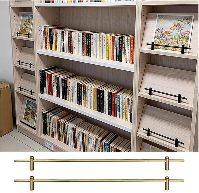 Boohelf Guard Rail Set, Easy Install Cabinet Fence for Kitchen & Bathroom, Decorative Round Rod Tipping Rail Bar, Shelf Guard Rail for Added Safety & Organization