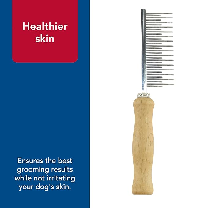 Coastal Pet Safari Dog Shedding Combs - Dog Shedding Brush for Dogs with Short and Long Hair - Different Sized Teeth for Undercoat Rake - 7" x 1.5"