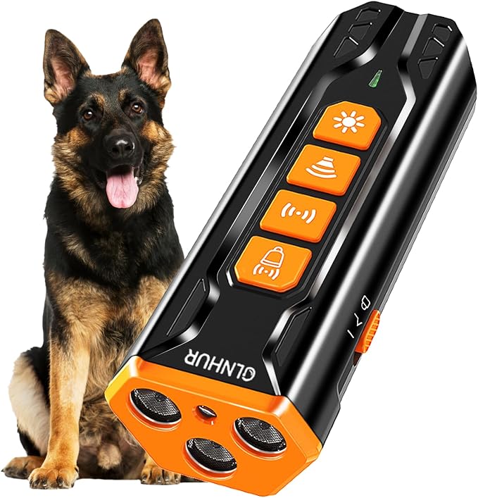 Dog Bark Deterrent Device - Anti-Bark Devices for Dogs,Rechargeable Ultrasonic Dog Bark Deterrent 30Ft Effective Control Range,Safe for Human & Dogs Portable (Black)