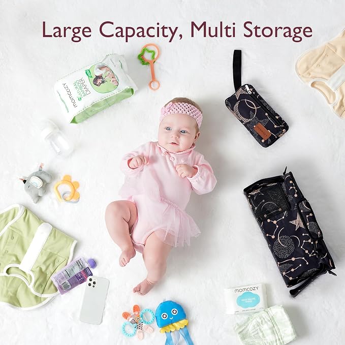 Momcozy Universal Baby Stroller Organizer, 2 Insulated Cup Holder, Detachable Zippered Pocket, Adjustable Shoulder Strap, Large capacity for baby essentials, Compact Design Fits Any Strollers | Detachable Phone Bag and Shoulder Strap, Fits for Uppababy...