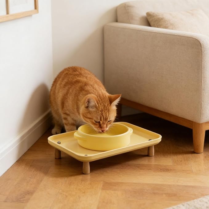 Elevated Shelf, Cat Bowl Stand Pet Food Table Washable Pet Feeding Bowl Stand Raised Puppy Feeder Stands, for Water Dispenser