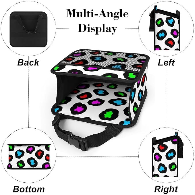 Car Backseat Organizer Hanging Seat Back Accessories with Pocket, Wild | Animal Colorful Cheetah Leopard, Auto Storage Organizer with Adjustable Buckle, Universal Fit Front Back Headrest