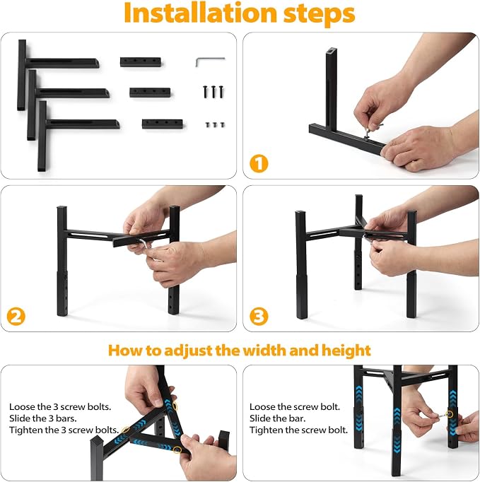 Adjustable Raised Dog Bowl Stand, Metal Elevated Feeding Station for Dogs, Without Bowls