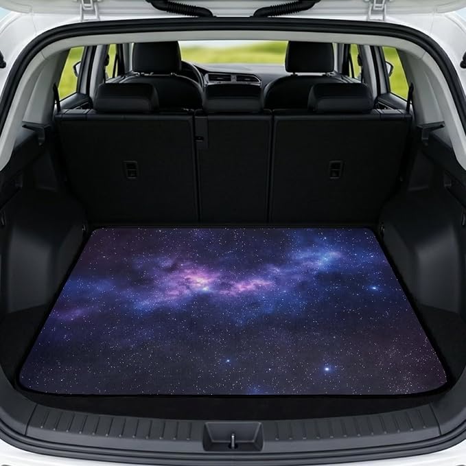Howilath Purple Galaxy SUV Trunk Mat 29"x39" Car Trunk Mat All Weather Cargo Liner, Universal Trunk Mat for Cars Durable Rear Cargo Mat Auto Interior Protector