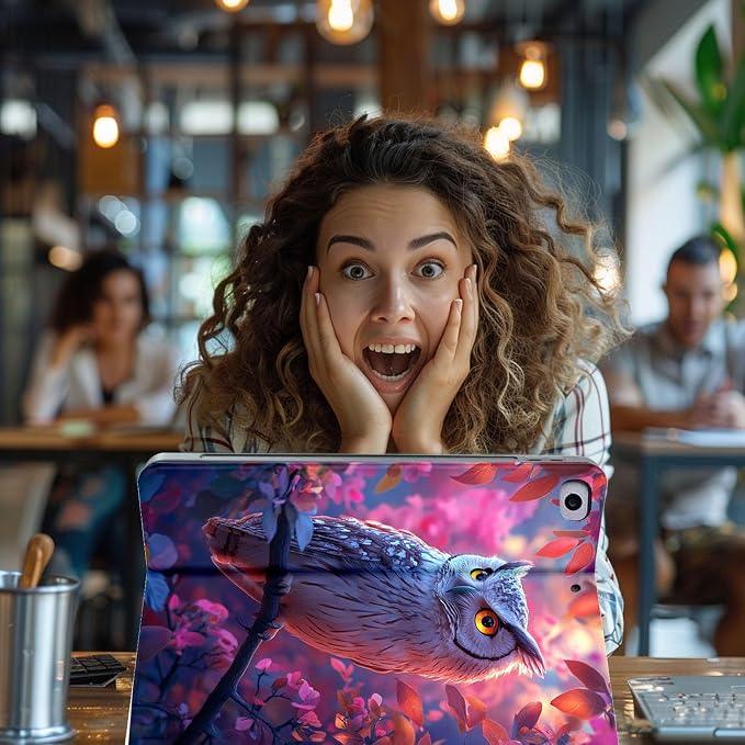 for Microsoft Surface Pro 8-13" 2021 Tablet Case,Auto Wake/Sleep,Adjustable Stand Protective Cover - Owl