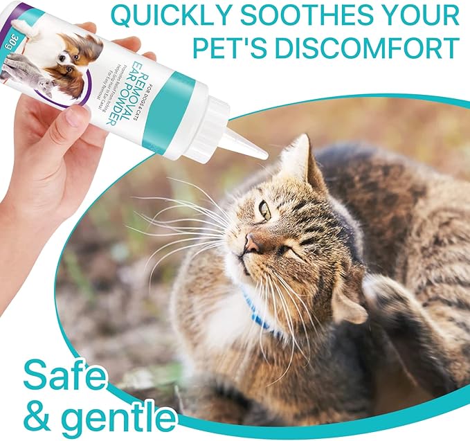 ZIXAOK Dog Ear Cleaner 30g - Removal Ear Powder for Pets,Dog Ear Infection Treatment,Supports Infection Prone Ears, Ear Odor in Pets