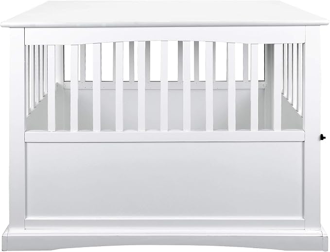 Casual Home Wooden Large Pet Crate, End Table, White 36.50" x 24.00" x 29.25"