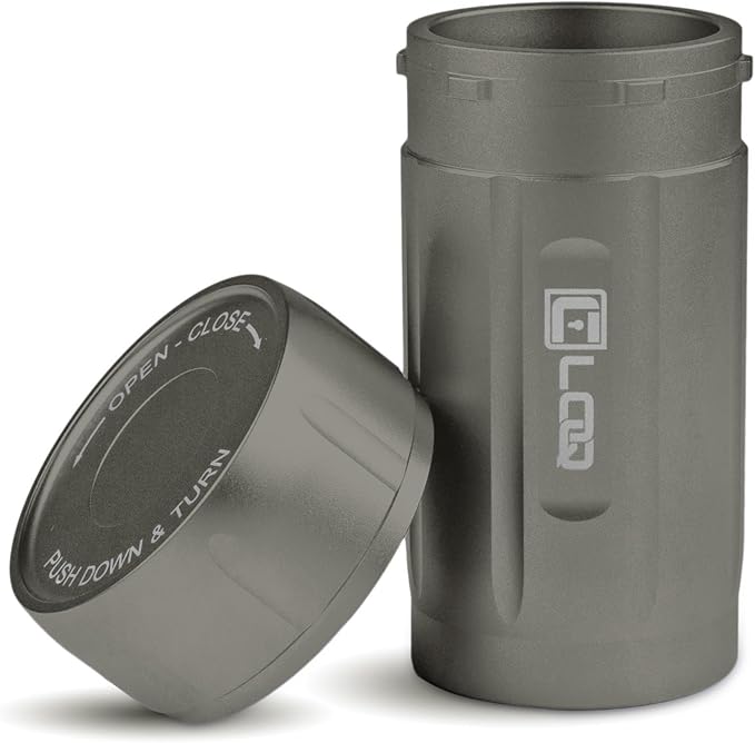 TXD120 Airtight Storage Jar and Smell Proof Container Keeps Herbs Fresh for Months, 120ml, Gray Body, Gray Cap