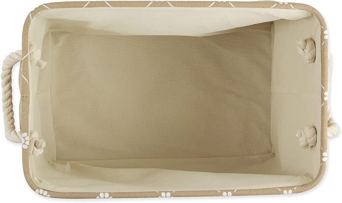 Bone Dry Pet Storage Paw and Bone, Trellis Collection, Small Rectangle, 14x8x9, Taupe