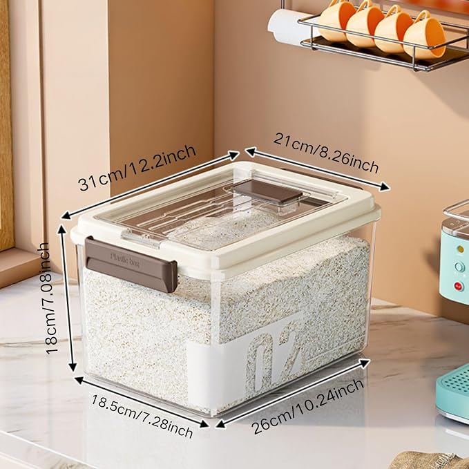 Saim Rice & Flour Storage Container, Food Grade PP PET BPA-Free, Large Capacity 20lbs & 30lbs Clear Lid,Kitchen Pantry Organization Dry Food Cereal Grain Sugar Pasta Canister