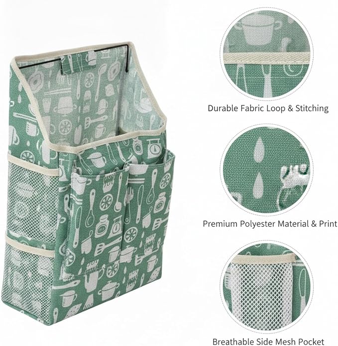 1 Pack Hanging Pet Fence Organizer, Vertical Mesh Storage Bag for Playpen Accessories, Polyester Supply and Toy Holder