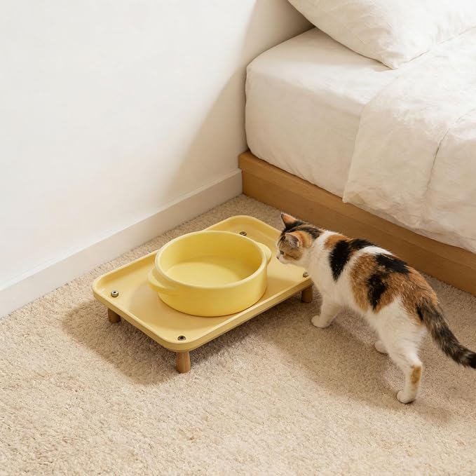 Elevated Shelf, Cat Bowl Stand Pet Food Table Washable Pet Feeding Bowl Stand Raised Puppy Feeder Stands, for Water Dispenser