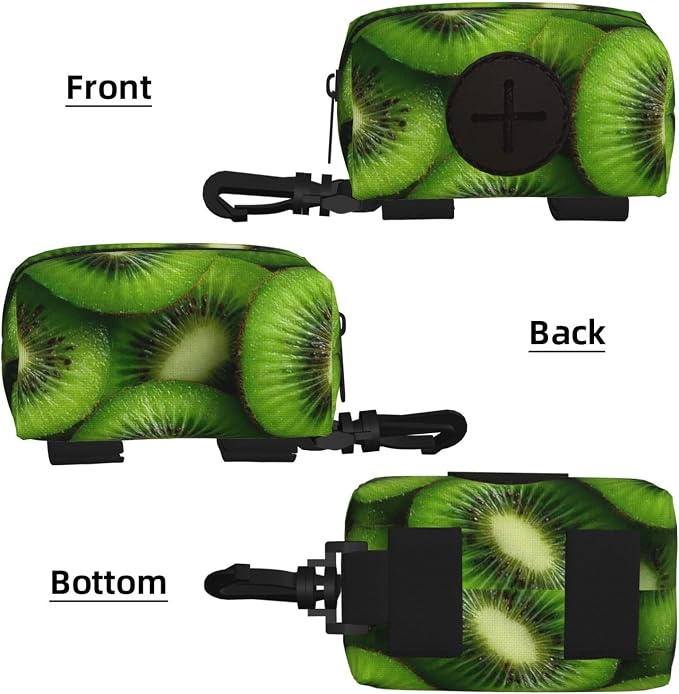 Kiwi Slices Pet Waste Bag Dispenser 0.2L | Portable Dog Poop Holder Waste Bag With Zipper Park Doggy Walking Accessory