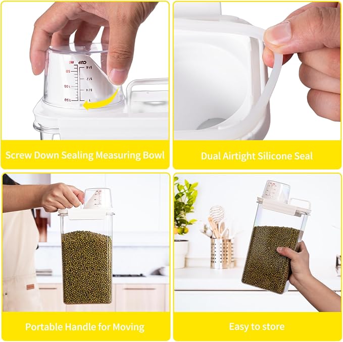 Rice Container,Rice Storage Container,3-5 Lbs Tcereal Storage Container | Suitable for Home Kitchen Rice, Soybean Food Storage,Pet Food Storage Containers