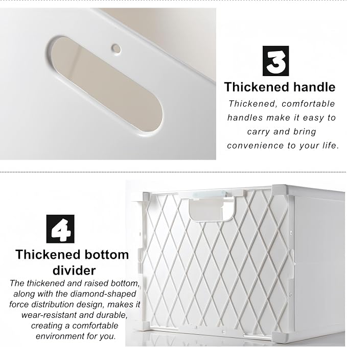 Multi-Functional Foldable Hanging Storage Basket - Portable Laundry Hamper / Pet Toy Organizer / Car Storage Bin | Food-Grade PP Material, Diamond Reinforced Base (Includes 2 No-Trace Hooks)（White）