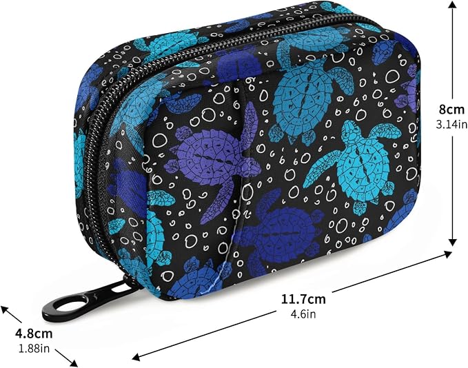 Pill Case 7 Day Pill Organizer Turtles Ocean Cute Travel Pill Case Portable Weekly Pill Box Bag Container Vitamin Supplement Holder with Zipper for Family Business