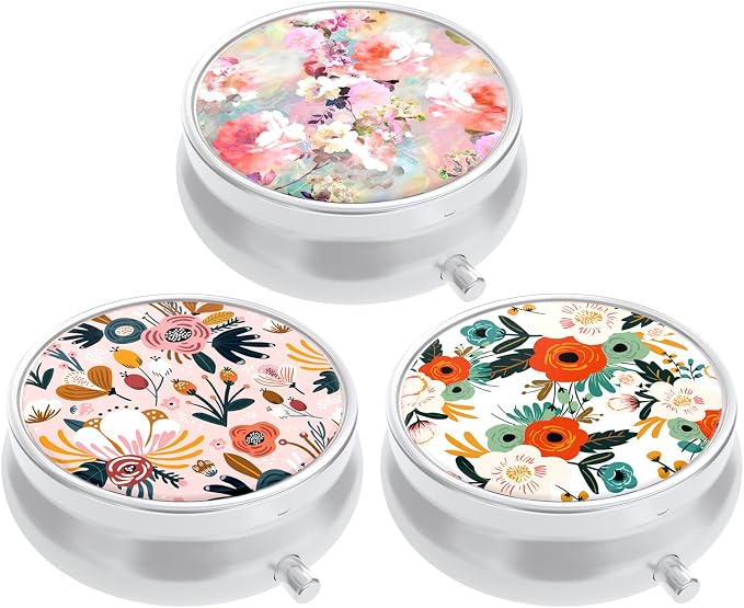 Pill Box, Small Pill Case for Purse & Pocket, Travel Medicine Organizer | Cute Travel Medicine Organizer, Portable Medicine Container Holder to Hold Vitamins, Medication, Fish Oil & Supplement
