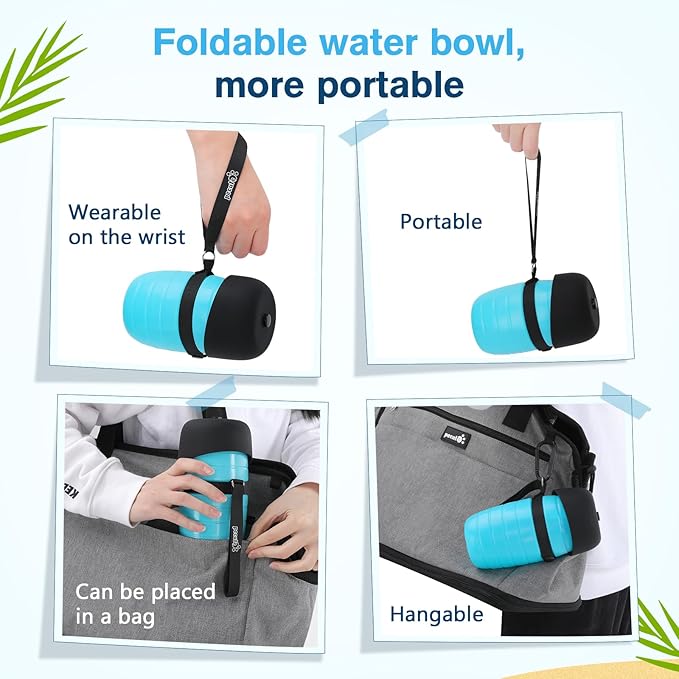 Pecute Portable Dog Water Bottle - 29oz + 7.7oz, Leakproof with Double Seal, Lightweight for Outdoor Walks & Trips