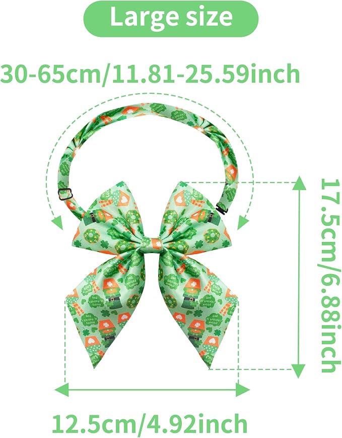 PET SHOW 10 Pack St. Patricks Day Sailor Dog Bowties for Large Dogs