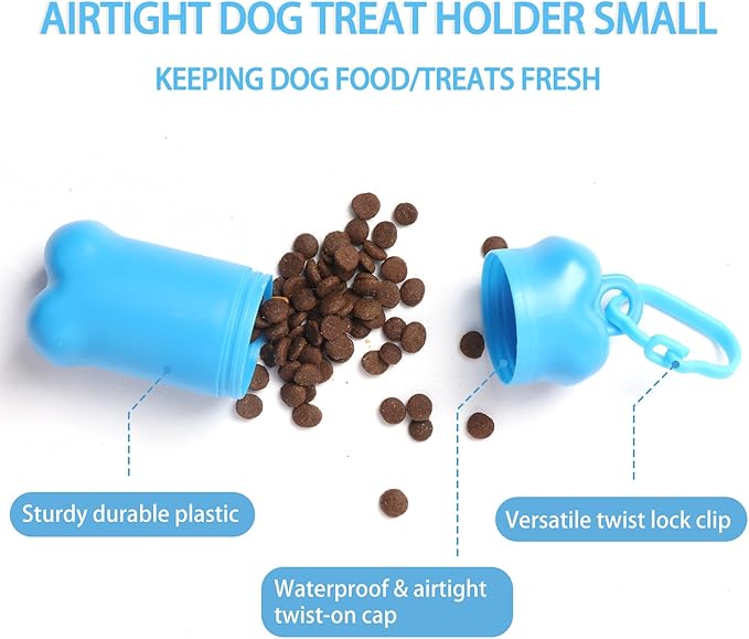 Portable Dog Training Treat Pouch Airtight, (Purple) | Functional Treat Holder Small Dog Treat Bag for Training and Walks, Bone-Shaped Treat Container