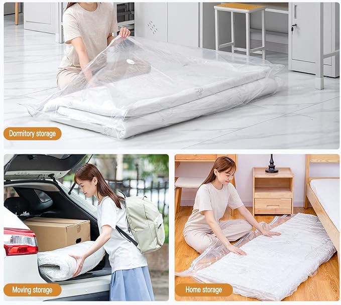 Mattress Vacuum Bag 94.5x47.2 in Space Saver Vacuum Storage Bags Oversized Vacuum Bags Twin Mattress Vacuum Bag King Mattress Bag Vacuum Sealer Bag for Memory Foam Mattress Moving Shipping Storage