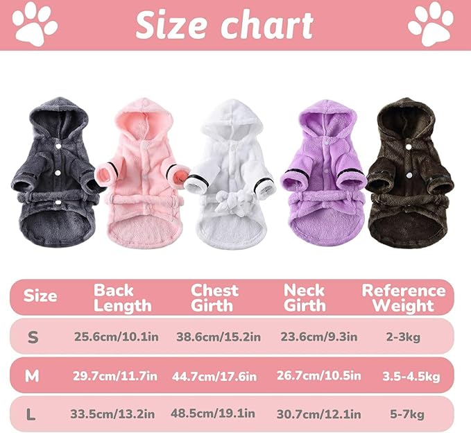 Petyoung Pet Bathrobe Dog Pajama Thickened Hooded Bathrobe Quick Drying and Super Absorbent Dog Bath Towel Soft Pet Nightwear for Puppy Small Dogs Cats