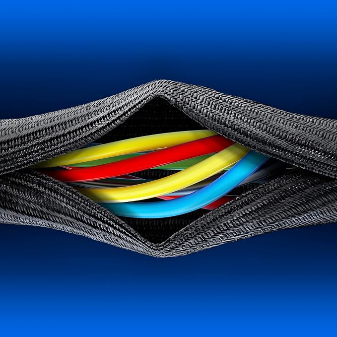 Maximm Cable Management Wire Loom 6ft 1 Inch Black Split Cord Protector