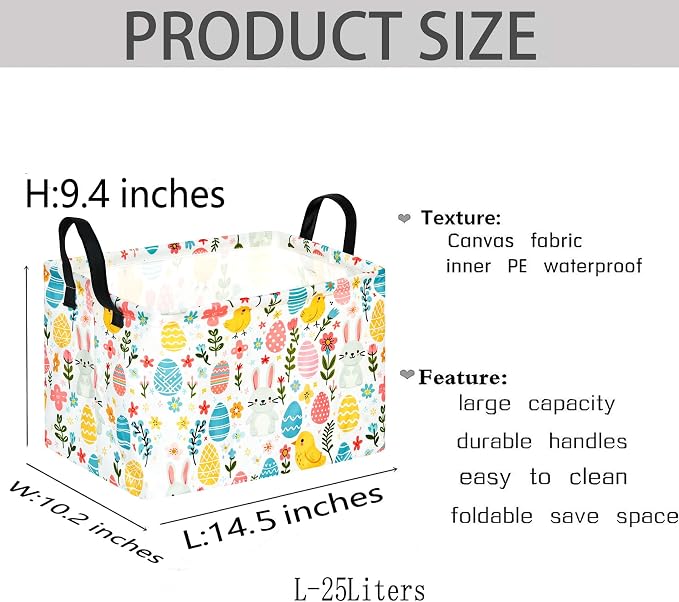 Gift Toy Storage Basket for Girls and Boys, Storage Organizer for Nursery Hamper Home Bedroom Laundry Hamper Shelf Easter Baskets