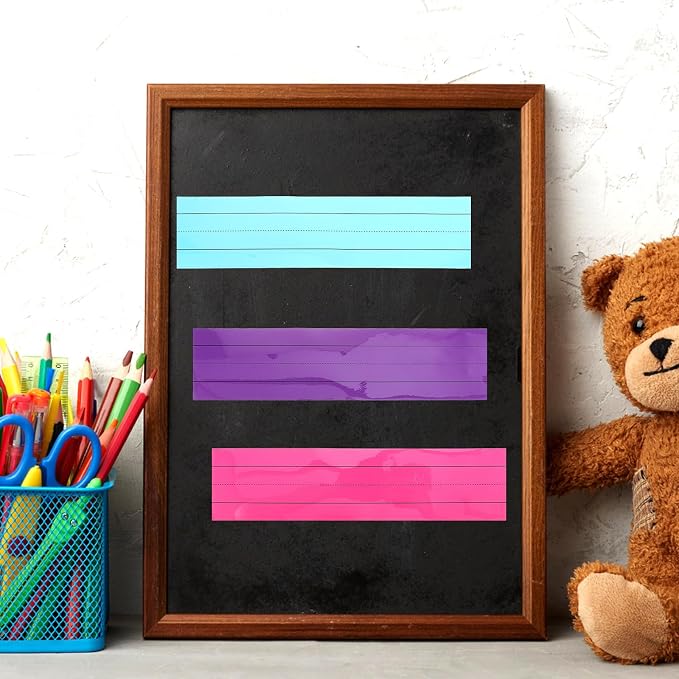Homoyoyo 3pcs Magnetic Sentence Strips with Unique Lined Design and Magnetic Paste for Blackboards and Desks for Whiteboard and Fridge Organization