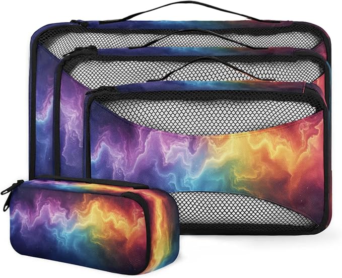 Packing Cubes for Travel, Glitter Travel Luggage Packing Organizers for Women Men, Large Custom Toiletries Bag for Clothes Shoes, Corlorful Glitter