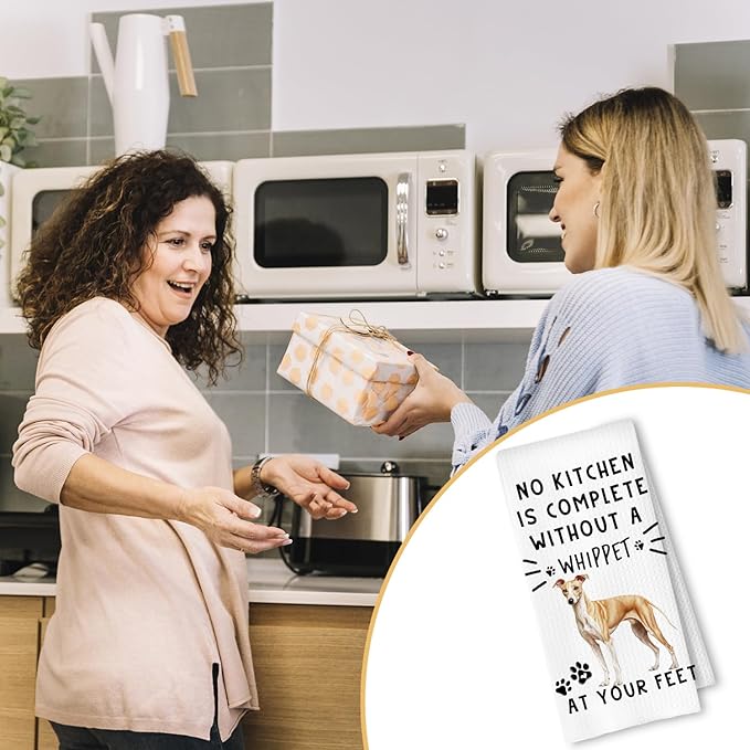 Whippet Funny Dog Kitchen Towels - A Kitchen is Not Complete Without A Whippet Waffle Weave Hand Towels for Home Bathroom Decorative,Dog Lovers Gift,16×24 Inch
