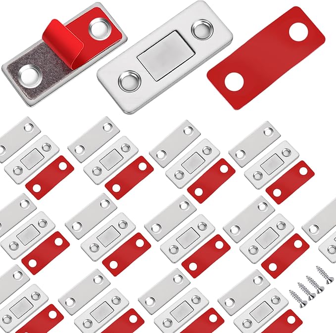 Cabinet Magnetic Catch 18 Pack Ultra Thin Cabinet Door Magnetic Catch for Drawer Magnet Adhesive Cabinet Latch Magnetic Closures for Sliding Door Closure Kitchen Closet Closer