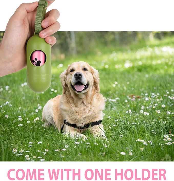 Pink Dog Poop Bags Rolls with Dispenser Leak Proof 540 Count Unscented | Strong Large 9x13 inch Waste Refill Bags for Daily Dog Walks, Cat Litter Cleanup Outdoor Travel and Multi-Pet Households