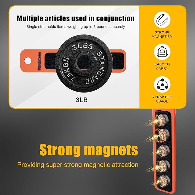 Double-Sided Slim Magnetic Tool Grip Mat for Organization and Storage-Keep Tools Within Arms Reach,Strong Magnet Pad,Nails,Hex Bit,Metal Tools Holder-Ideal for Car Repair, Workshop and DIY Projects