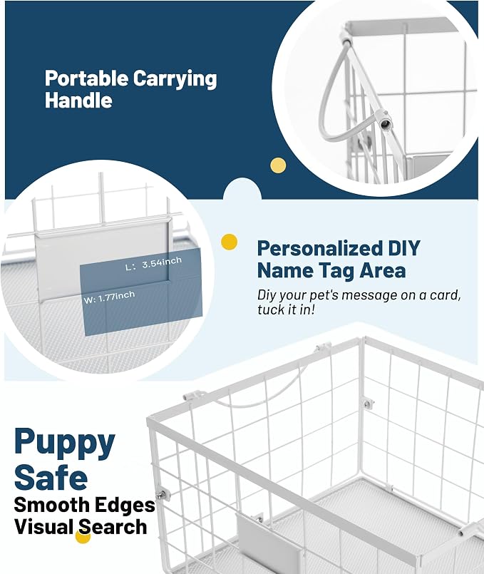Dog Toy Basket, Storage Bin for Pet Toys, Organizer for Dogs (White, Large)