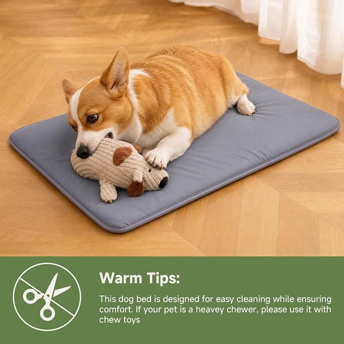 Outdoor XL Dog Crate Pad Bed, Reversible Waterproof Wipeable Mat, 41x27 | Wipeable Kennel Mat Pet Sleeping for Medium Large Dogs, Waterproof, Outdoor, Anti-Slip, Suit for Travel, Trunk, Dark Grey