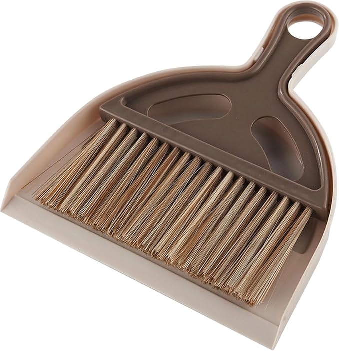 Mini Keyboard Cleaning Brush Set, Lightweight Plastic Broom and Dustpan, # A | Portable Desktop Broom Kit with Hook for Storage, for Computer Keyboard and Pet Cleaning Supplies