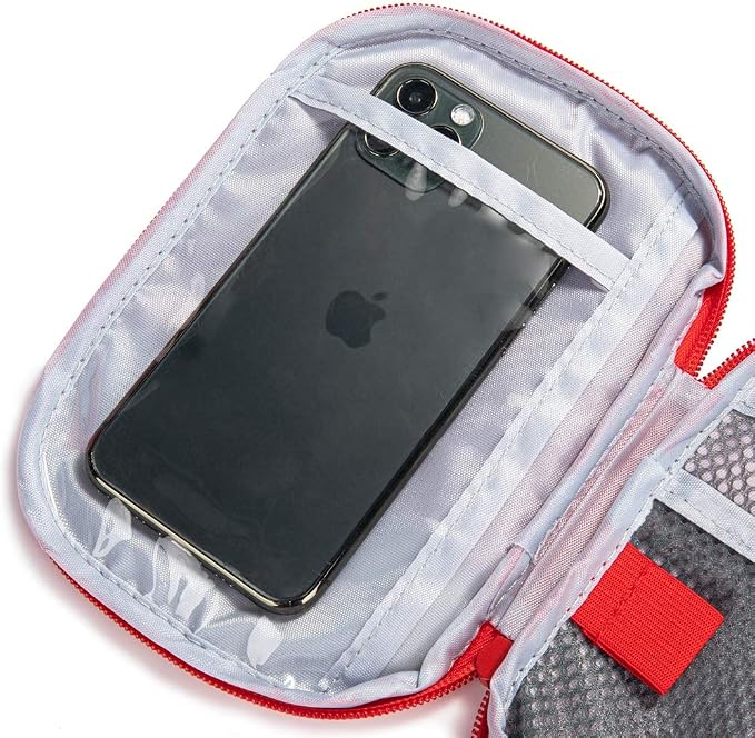 Red First Aid Bag Empty 1st Aid Bag Section Dividers Medical Travel Case Emergency First Responder Storage Compact Medicine Bag for Car Home Office Kitchen Sport Outdoors (Red)