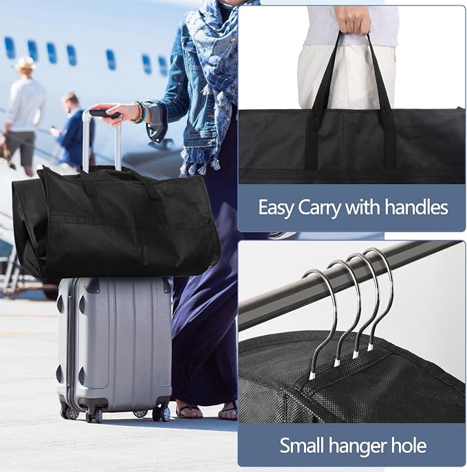 2 Pack 65" Long Garment Bags for Dress Travel Garment Bag